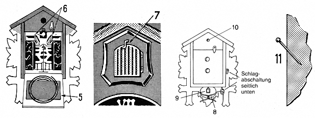 Put the carved headpiece on the top of the clock <b>(2, 2a)</b>.