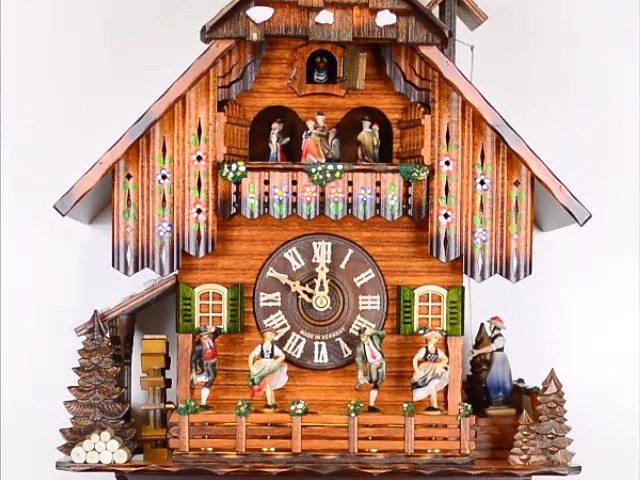 Pendule à Coucou Engstler – Maison Forêt-Noire Avec Roue De Moulin – EN 48715 MT – Neuf
