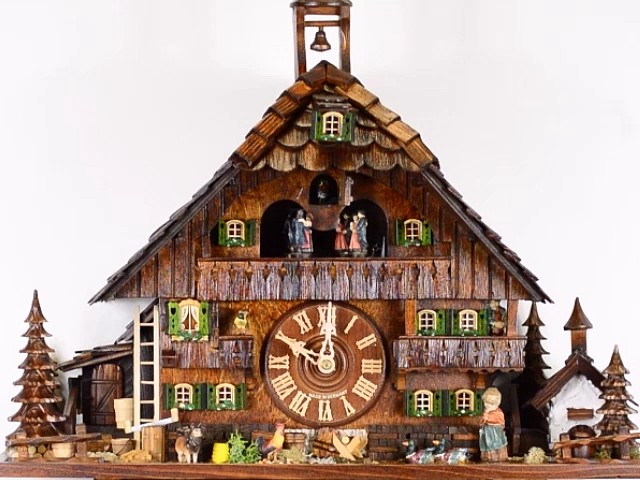 Ancienne Pendule Coucou En Bois – Pour Pièces Ou Restauration – Style Traditionnel