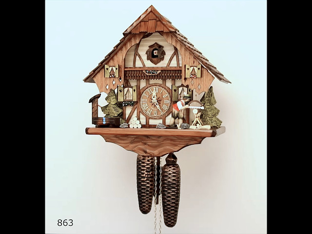 Pendule à Coucou Anton Schneider – Maison Forêt-Noire Avec Buveurs – Modèle SC 8TMT 3413/9 – Neuf